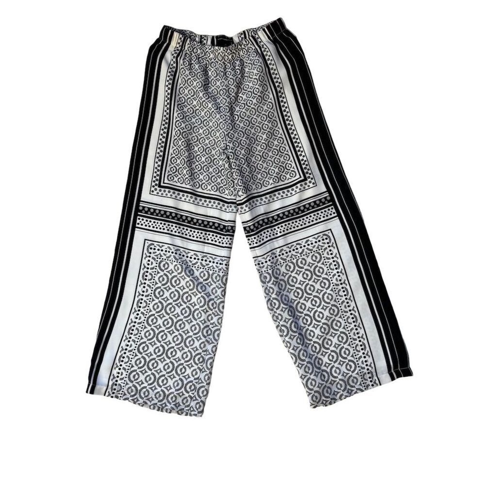Black Label by Chico's Petite Palazzo Pants Geometric Print Size 0